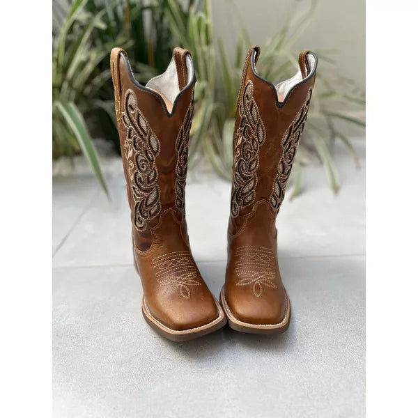 BOTA TEXANA EM COURO CARAMELO